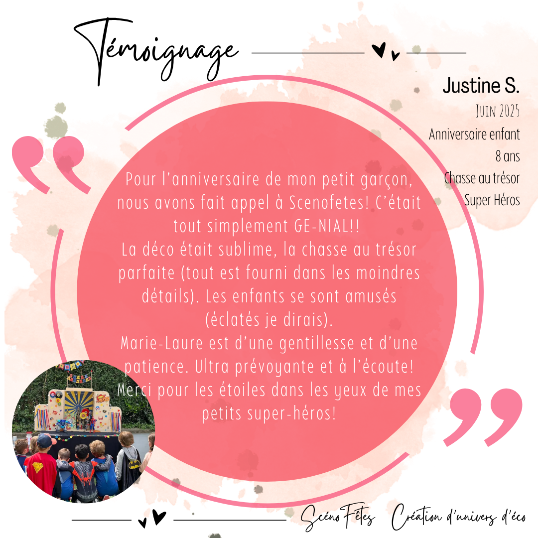 Décoration anniversaire enfant Namur Super héros chasse au trésor Box