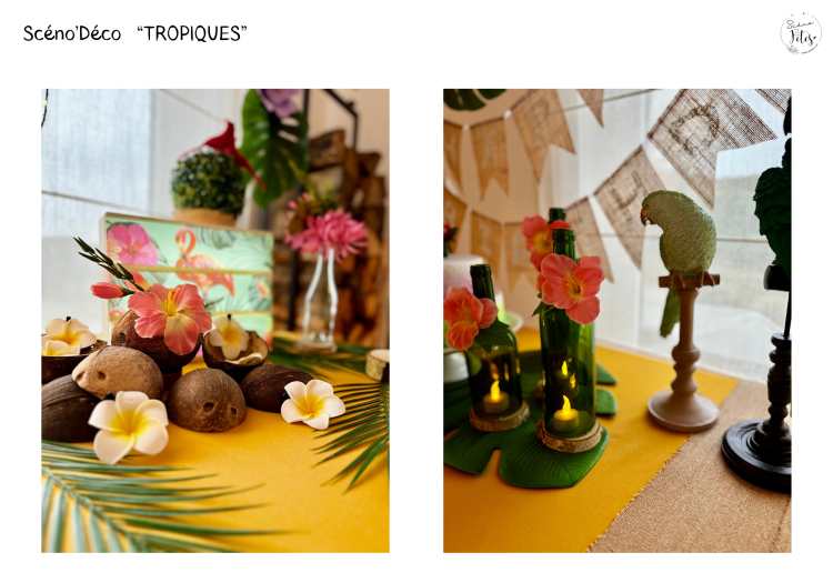 Décoration de table Anniversaire enfant Namur thème tropique