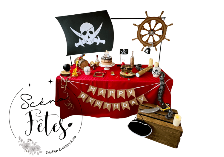Décoration thème Pirates Anniversaire enfant + chasse au trésor Namur