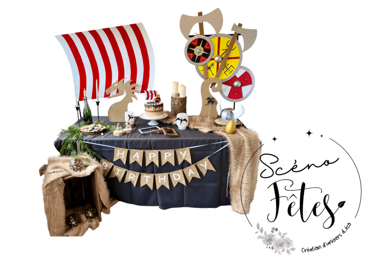 Décoration thème Vikings Anniversaire enfant + chasse au trésor Namur