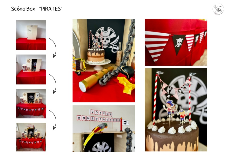 Box décorative Anniversaire enfant + chasse au trésor Thème Pirates Namur