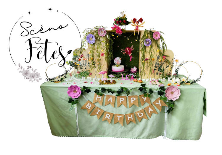 Décoration thème Jardin des fées Anniversaire enfant + chasse au trésor Namur
