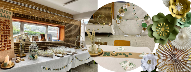 création unique décoration de salle pour événements fêtes privées professionnelles mariage baptême Namur