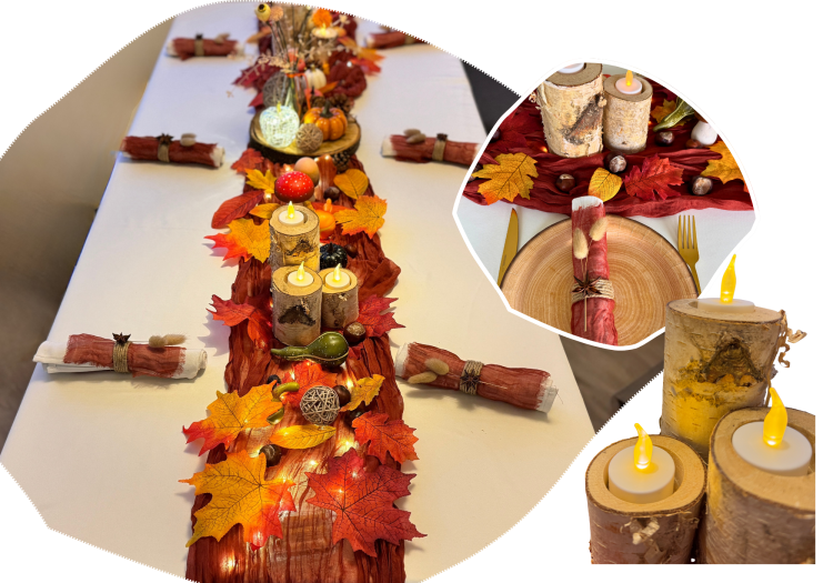 scenotable table décorée automne location de décoration