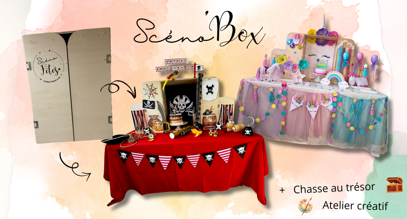 Décoration anniversaire enfant original et créatif avec chasse au trésor Atelier créatif activité manuelle décoration thèmes originaux écoresponsable Namur