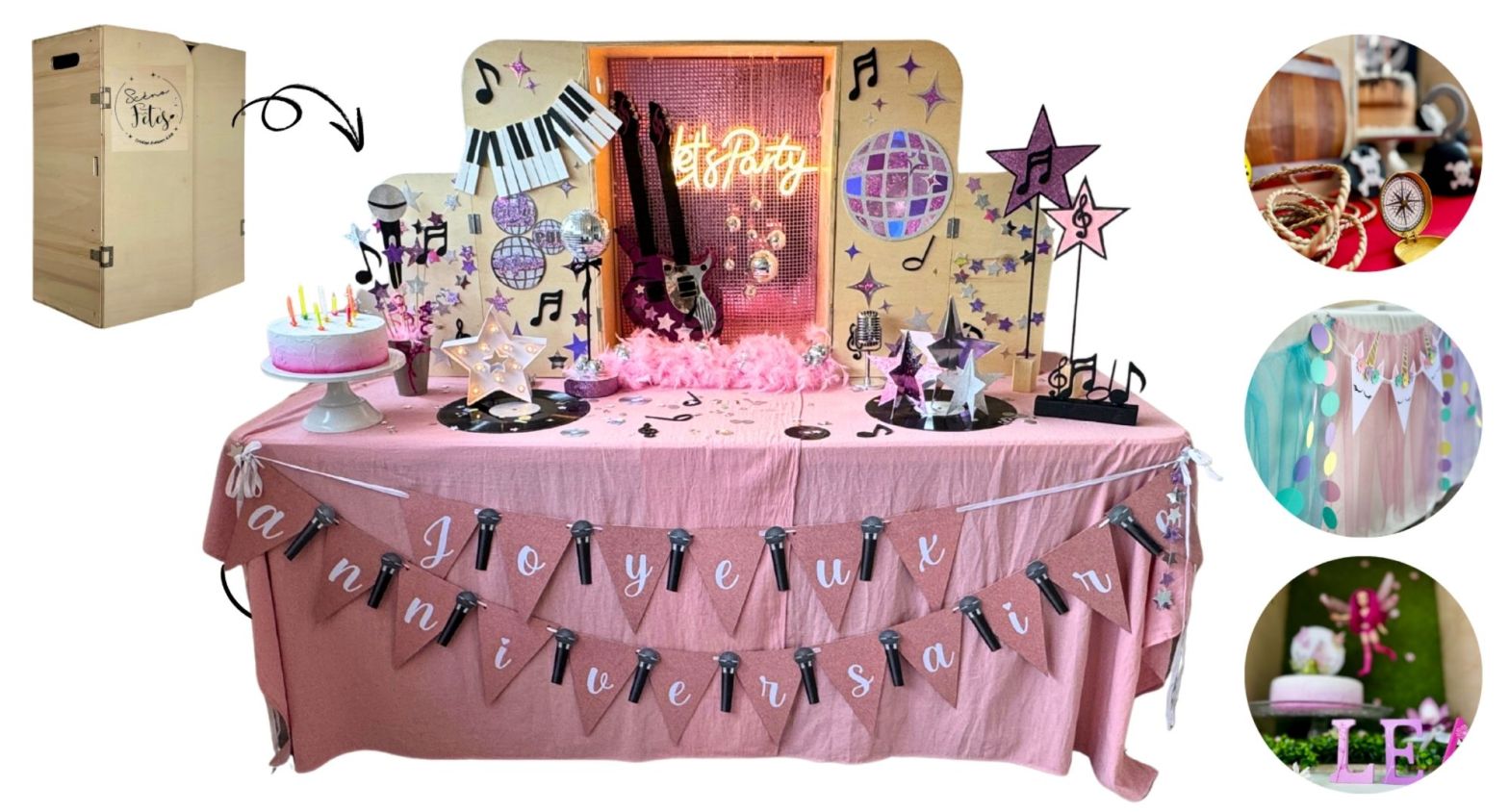 Location décoration pour anniversaire fête enfant chasse au trésor atelier créatif décoration thèmes écoresponsable originale à Namur Wallonie